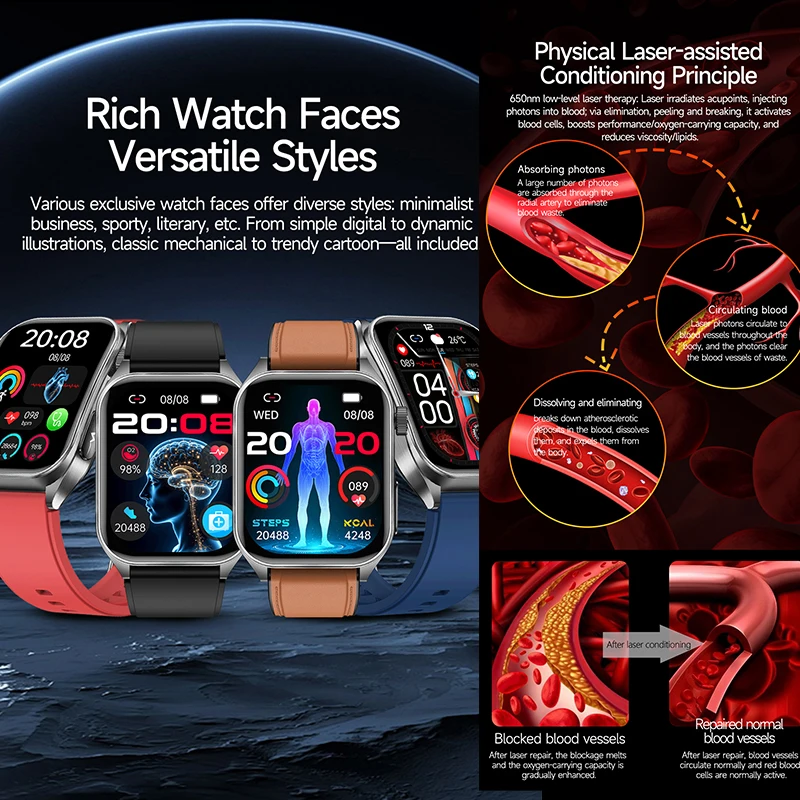Smart Watch for Men Women with 650nm Laser Health Monitoring - Image 5