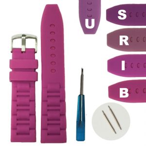 20mm Purple Silicone Jelly Rubber Girls Watch Band Straps WB1059I20JB