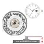 Miyota 2453 Quartz Movement date display at 3:00