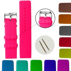 24mm Pink Women Silicone Jelly Rubber Ladies Watch Band Straps WB1071Q24JB