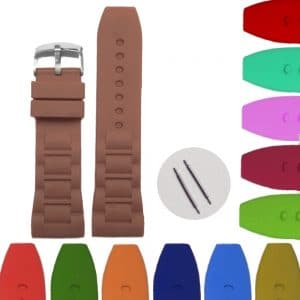 26mm Classic Yellow Red Green Brown Silicone Watch Band WB1059N26JB