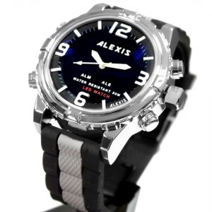 Alexis Watches Water Resist Silicone Men Dual Time Ana-digit Watch AW801