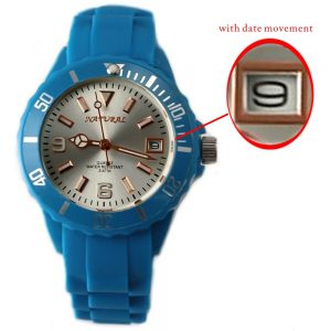 FW893F Round Blue Watchcase Water Resist Silicone Blue Band Unisex Fashion Watch