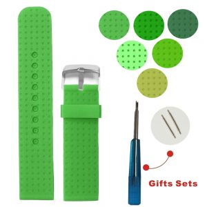 22mm Different Green Silicone Jelly Rubber Watch Band Straps WB1074