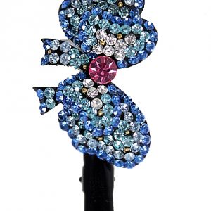 Sapphire Aquamarine Rose Hairpin Head Jewelry Barrette HD14A