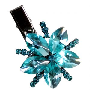 Elegant Twinkle Blue Zircon Hairpin Head Jewelry Barrette HD18B