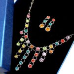 Crystal Tassel with Earring Party Necklace Set