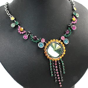 Colorful Crystal  for Party dress Elegant Trendy Necklace Earring Set NS1322