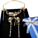 Radiant Butterfly Imitated Pearl Earring Necklace Set