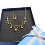 Yellow Crystal Earring Necklace Set