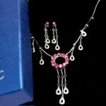 Rose Circle Earring Necklace Set