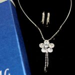 Ball Party Silver Earring Necklace Set