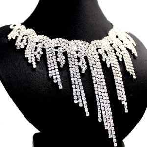 Elegant Banquet Wedding Petty Crystal Gift Noble Earring Necklace Set NS2308A
