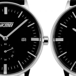 SKMEI 9083 Black Watches Male Fashion Casual Quartz Watch Classic Leather Strap Men Wristwatch Relogio Masculino