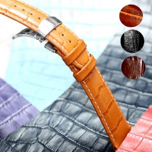 16mm All Genuine Leather Men Women Croco Watch Band Straps WB1037