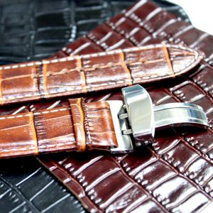 22mm High-Quality Brown All Genuine Leather Watch Band Straps WB1037A22GB