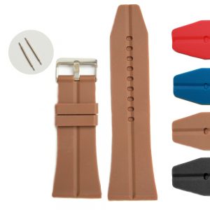 34mm Great Brown Silicone Jelly Rubber Unisex Watch Band Straps WB1045B34JB