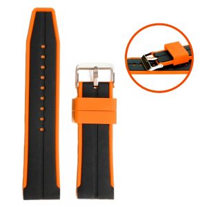 24mm Two-tone Silicone Unisex Watch Band Straps WB1048A24JB