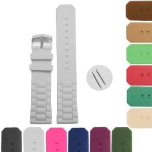 22mm Perfect White Silicone Jelly Rubber Unisex Watch Band Straps WB1052