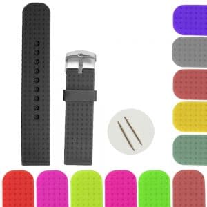 22mm Simple Black Silicone Jelly Rubber Unisex Watch Band Straps WB1053M22JB