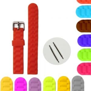 16mm Red Blue Green Yellow Orange Silicone Jelly Rubber Ladies Watch Band Straps WB1060