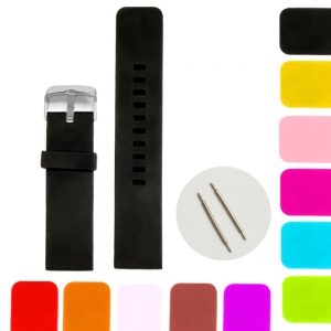 22mm Silicone Jelly Rubber Men Lady Watch Band Straps Black White more....